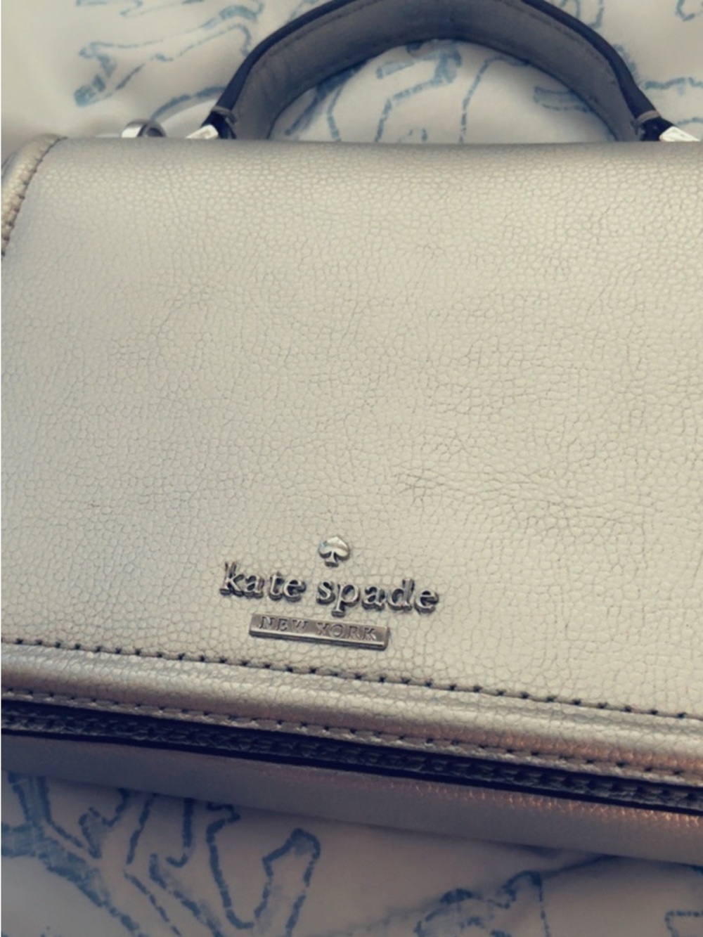 kate spade Metallic Silver Mini Top-Handle Bag